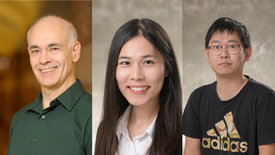 Professor Joseph Lyding (left), Pin-Chiao Huang (middle), Hongye Sun (right)